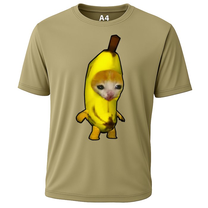 Cute Banana Cat Happy Bananacat Meme Kitty Cooling Performance Crew T-Shirt