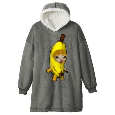 Cute Banana Cat Happy Bananacat Meme Kitty Hooded Wearable Blanket