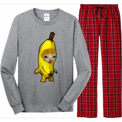 Cute Banana Cat Happy Bananacat Meme Kitty Long Sleeve Pajama Set