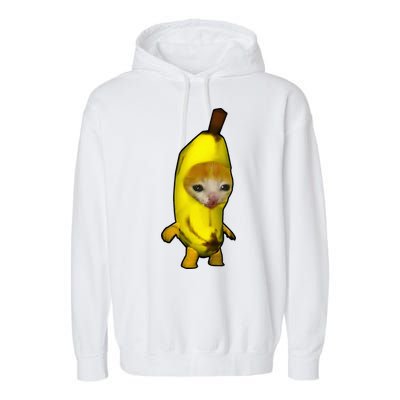 Cute Banana Cat Happy Bananacat Meme Kitty Garment-Dyed Fleece Hoodie