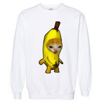Cute Banana Cat Happy Bananacat Meme Kitty Garment-Dyed Sweatshirt