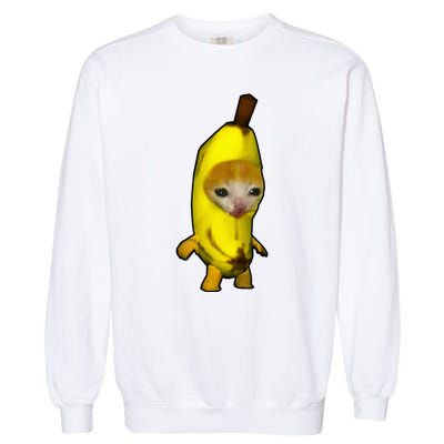 Cute Banana Cat Happy Bananacat Meme Kitty Garment-Dyed Sweatshirt