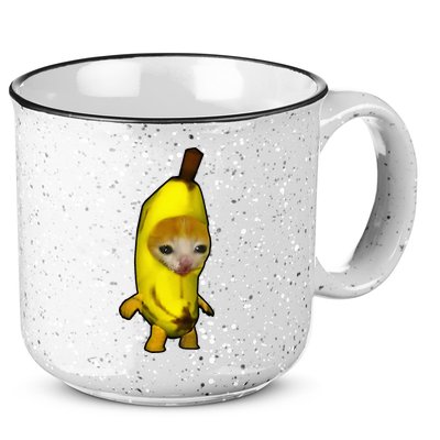 Cute Banana Cat Happy Bananacat Meme Kitty 15oz Campfire Ceramic Mug