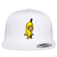 Cute Banana Cat Happy Bananacat Meme Kitty Flat Bill Trucker Hat