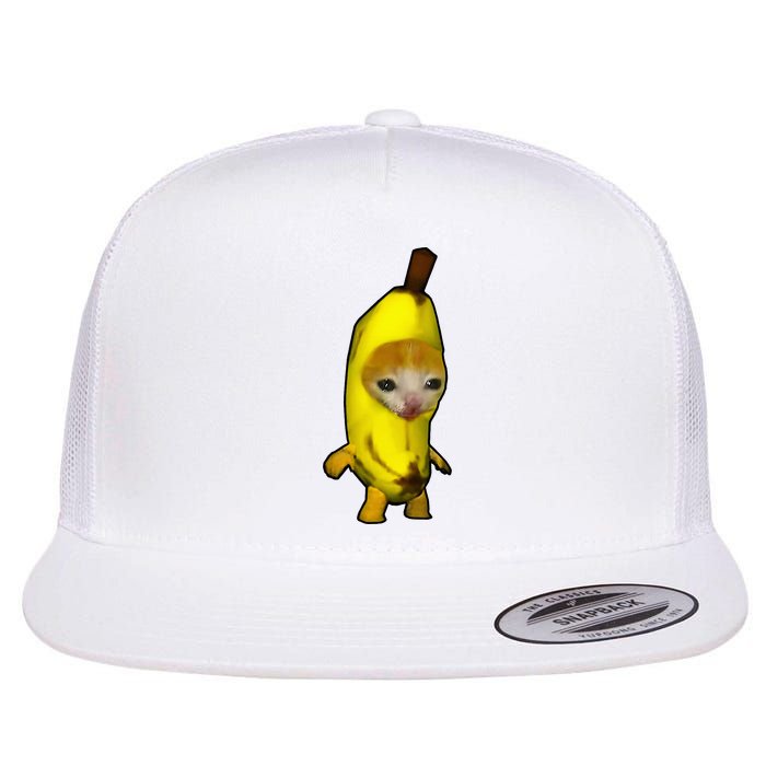 Cute Banana Cat Happy Bananacat Meme Kitty Flat Bill Trucker Hat