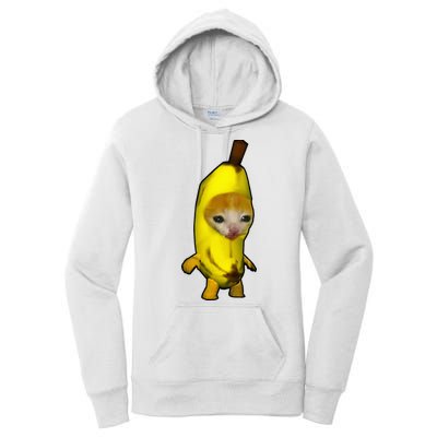 Cute Banana Cat Happy Bananacat Meme Kitty Women's Pullover Hoodie