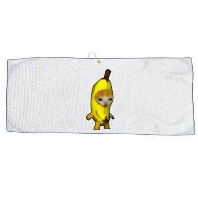Cute Banana Cat Happy Bananacat Meme Kitty Large Microfiber Waffle Golf Towel