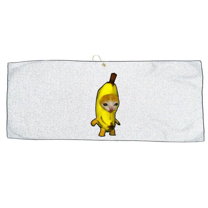 Cute Banana Cat Happy Bananacat Meme Kitty Large Microfiber Waffle Golf Towel