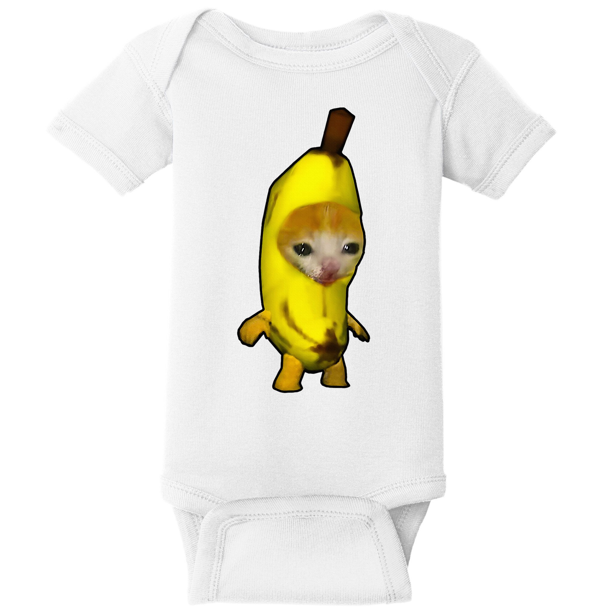 Cute Banana Cat Happy Bananacat Meme Kitty Baby Bodysuit