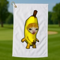 Cute Banana Cat Happy Bananacat Meme Kitty Golf Towel