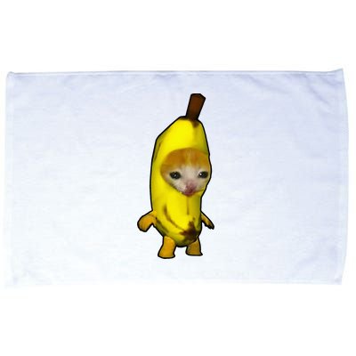Cute Banana Cat Happy Bananacat Meme Kitty Microfiber Hand Towel