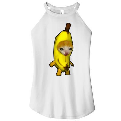 Cute Banana Cat Happy Bananacat Meme Kitty Women's Perfect Tri Rocker Tank