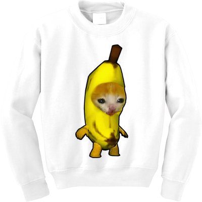 Cute Banana Cat Happy Bananacat Meme Kitty Kids Sweatshirt