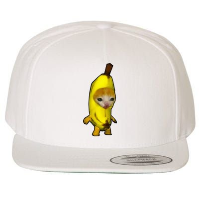 Cute Banana Cat Happy Bananacat Meme Kitty Wool Snapback Cap