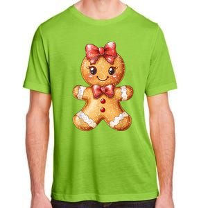 Coquette Bow Christmas Girly Gingerbread Cookie Baking Adult ChromaSoft Performance T-Shirt