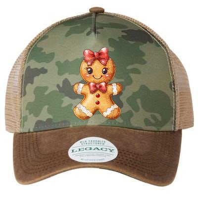 Coquette Bow Christmas Girly Gingerbread Cookie Baking Legacy Tie Dye Trucker Hat