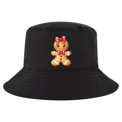 Coquette Bow Christmas Girly Gingerbread Cookie Baking Cool Comfort Performance Bucket Hat