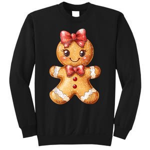 Coquette Bow Christmas Girly Gingerbread Cookie Baking Sweatshirt