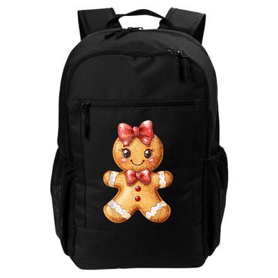 Coquette Bow Christmas Girly Gingerbread Cookie Baking Backpack