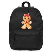 Coquette Bow Christmas Girly Gingerbread Cookie Baking 16 in Basic Backpack