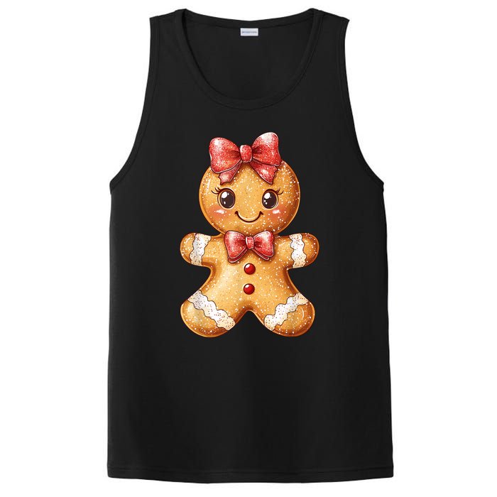 Coquette Bow Christmas Girly Gingerbread Cookie Baking PosiCharge Competitor Tank