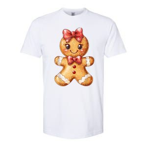 Coquette Bow Christmas Girly Gingerbread Cookie Baking Softstyle CVC T-Shirt