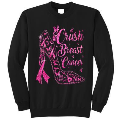 Crush Breast Cancer Awareness Bling Pink Ribbon Sweatshirt