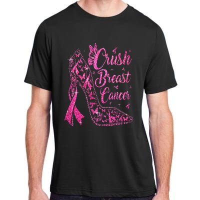 Crush Breast Cancer Awareness Bling Pink Ribbon Adult ChromaSoft Performance T-Shirt