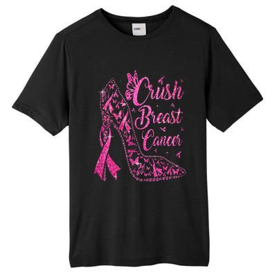 Crush Breast Cancer Awareness Bling Pink Ribbon Tall Fusion ChromaSoft Performance T-Shirt