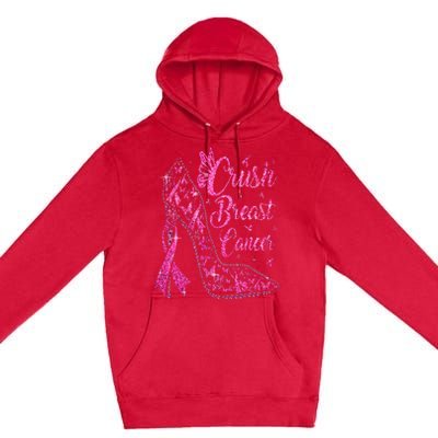 Crush Breast Cancer Awareness Bling Pink Ribbon Premium Pullover Hoodie