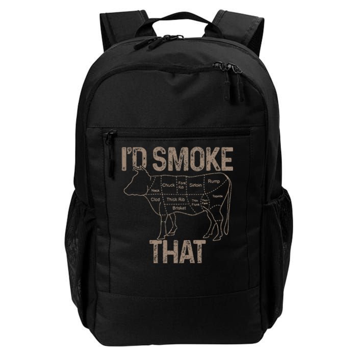 Chef Butcher Cook Bbq ID Smoke That Cow Beef Daily Commute Backpack