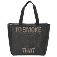 Chef Butcher Cook Bbq ID Smoke That Cow Beef Zip Tote Bag