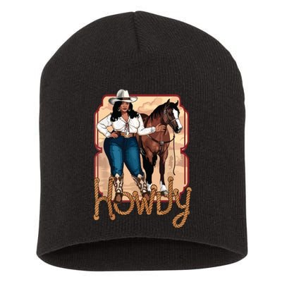 Cowgirl Black Cowgirl Queen African American Short Acrylic Beanie