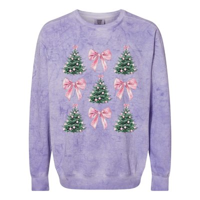 Cute Bow Christmas Tree Pattern Swea Colorblast Crewneck Sweatshirt