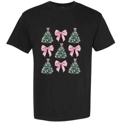 Cute Bow Christmas Tree Pattern Swea Garment-Dyed Heavyweight T-Shirt