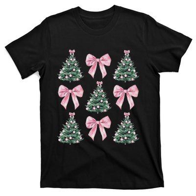 Cute Bow Christmas Tree Pattern Swea T-Shirt