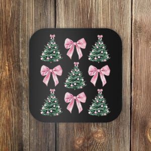 Cute Bow Christmas Tree Pattern Swea Coaster