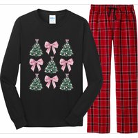 Cute Bow Christmas Tree Pattern Swea Long Sleeve Pajama Set