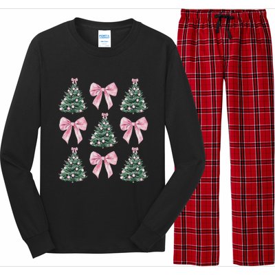 Cute Bow Christmas Tree Pattern Swea Long Sleeve Pajama Set