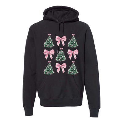 Cute Bow Christmas Tree Pattern Swea Premium Hoodie