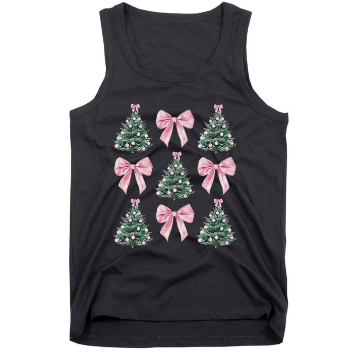 Cute Bow Christmas Tree Pattern Swea Tank Top