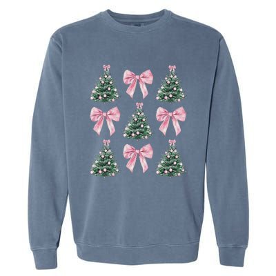 Cute Bow Christmas Tree Pattern Swea Garment-Dyed Sweatshirt