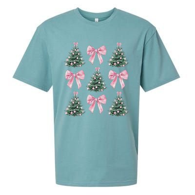 Cute Bow Christmas Tree Pattern Swea Sueded Cloud Jersey T-Shirt