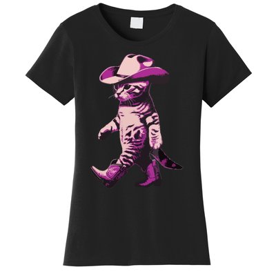 Cowgirl Boots Cat Mom Meowdy Cowgirl Pink Boots Women's T-Shirt