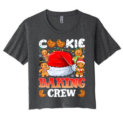 Cookie Baking Crew Christmas Santa Family Gingerbread Team Gift Women's Crop Top Tee