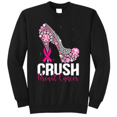 Crush Breast Cancer Awareness Bling Pink Ribbon Sweatshirt