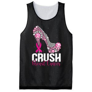 Crush Breast Cancer Awareness Bling Pink Ribbon Mesh Reversible Basketball Jersey Tank