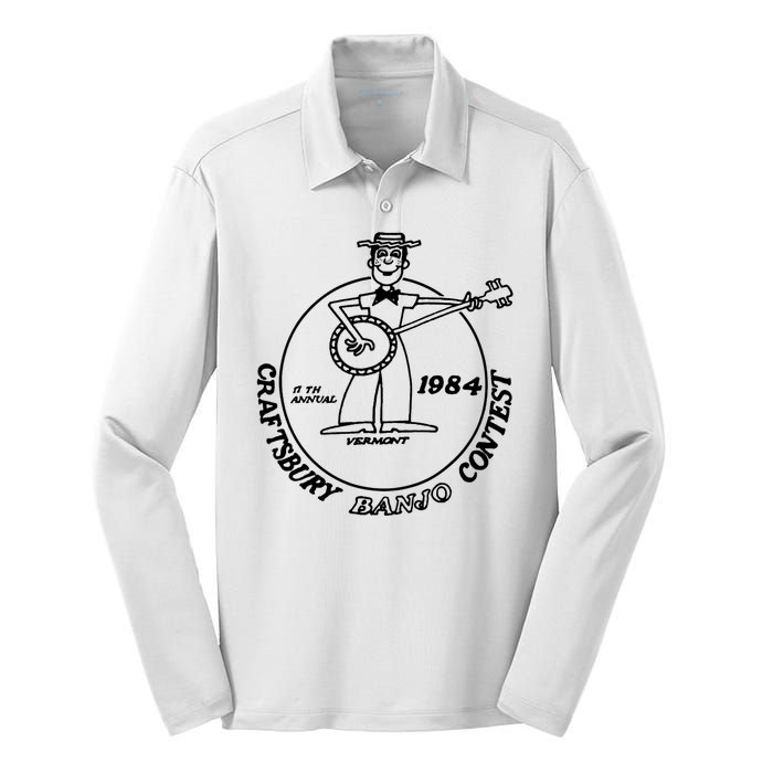 Craftsbury Banjo Contest 1984 Funny Silk Touch Performance Long Sleeve Polo