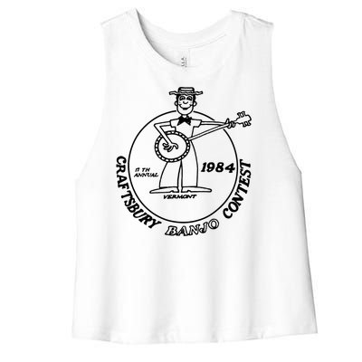 Craftsbury Banjo Contest 1984 Funny Women's Racerback Cropped Tank