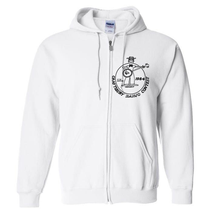 Craftsbury Banjo Contest 1984 Funny Full Zip Hoodie